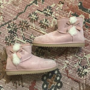 Pink Pom Pom Bow Koolaburra UGGs